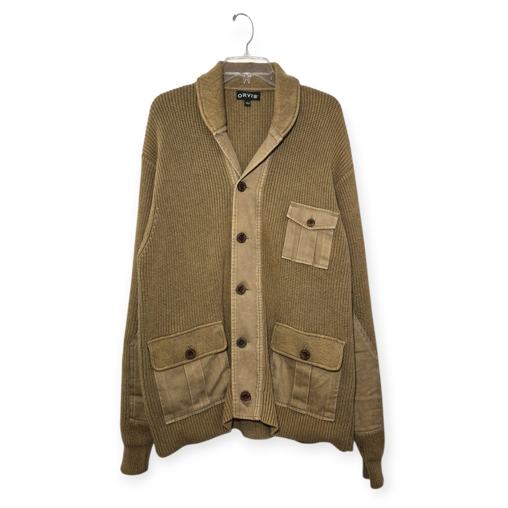 ORVIS Hawker Knit Cardigan With Pockets Large
